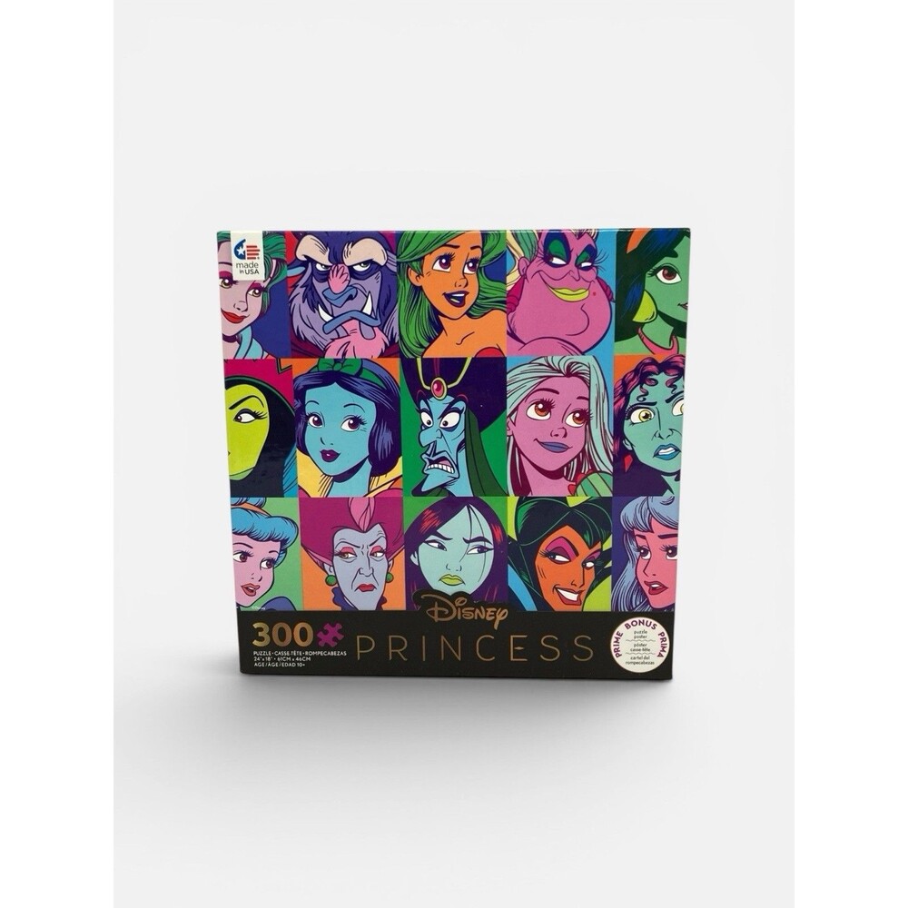 Ceaco Disney Puzzle 300 Pc Oversized Pieces Princess Snow White Villains Ariel